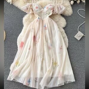 Off The Shoulder Sexy Strap Dress Summer Strapless Backless Print Long Dress